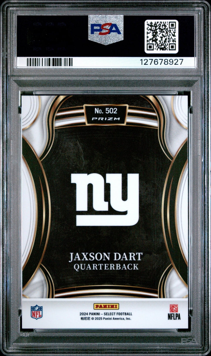 Graded 2024 Panini Select Jaxson Dart #502 XRC Silver Prizm RC Card PSA 10
