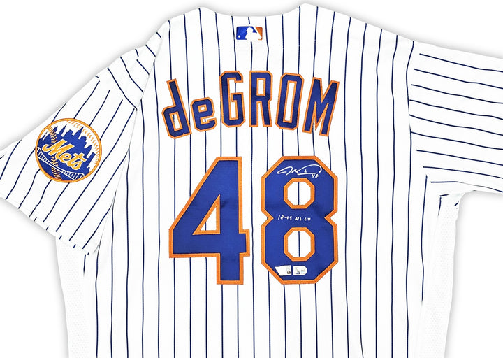New York Mets Jacob deGrom Signed White Nike Jersey Size 44 Fanatics Holo