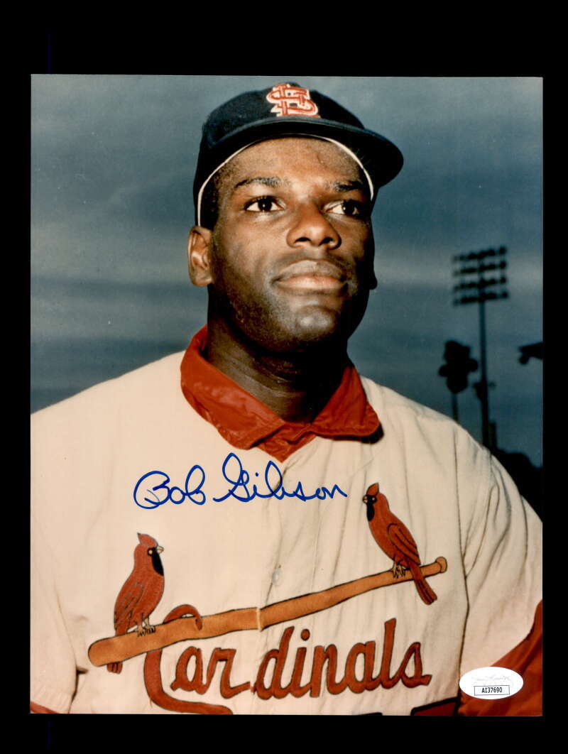 Bob Gibson JSA Coa Signed  8x10 Photo Autographed Cardinals