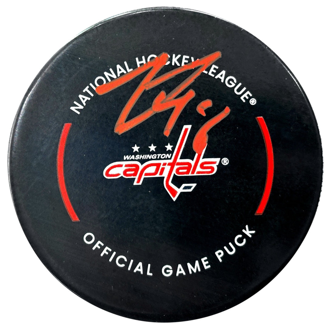 Logan Thompson Autographed Washington Capitals Official NHL Puck COA IGM Signed