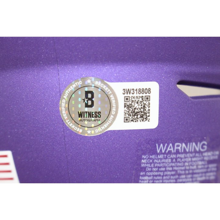 Adrian Peterson Autographed Minnesota Vikings Mid-Size Midi Helmet Beckett 55273