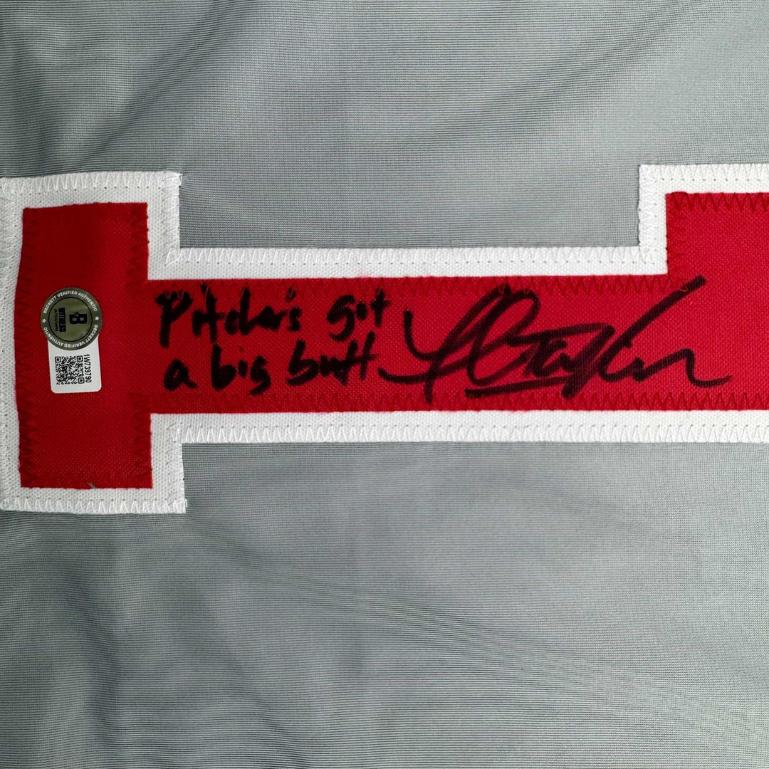 Autographed/Signed Thomas Ian Nicholas Rookie Of The Year Grey Jersey BAS COA