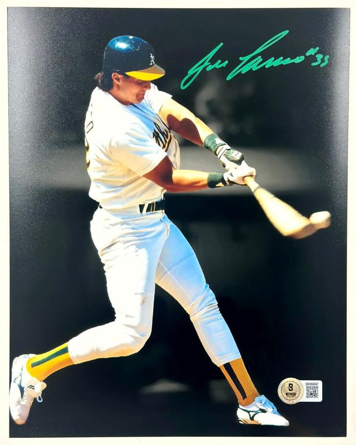 Jose Canseco signed Oakland A's 8x10 photo autograph ~ Beckett BAS Witness