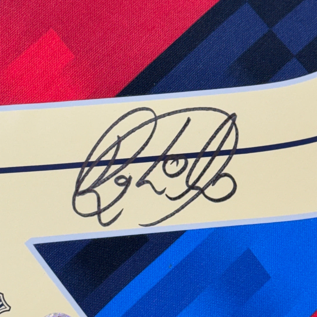 Framed Autographed/Signed Raphinha Raphael Belloli 33x42 Blue Jersey BAS COA