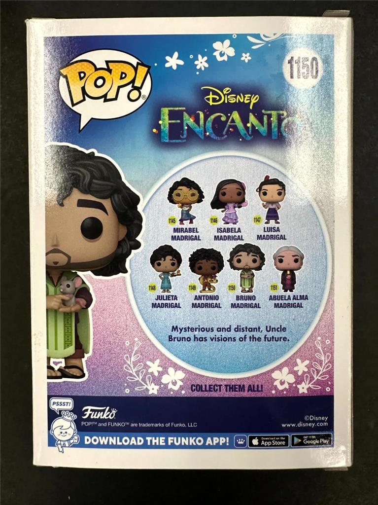 John Leguizamo signed inscribed "Bruno" Encanto Funko Pop! autograph Beckett BAS
