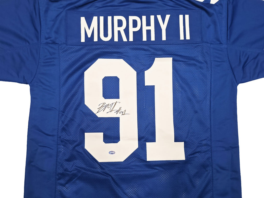 Seattle Seahawks Byron Murphy II Signed Blue Throwback Jersey MCS Holo