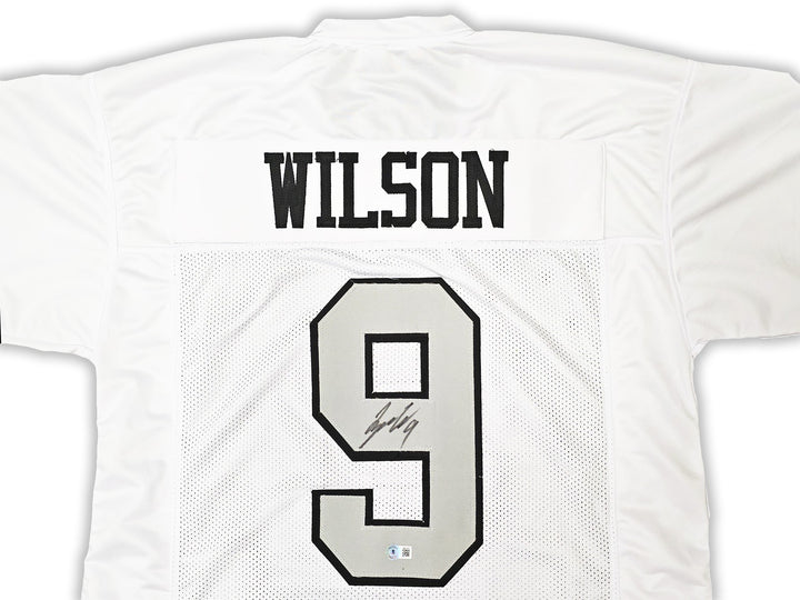 Las Vegas Raiders Tyree Wilson Auto Signed White Color Rush Jersey Beckett Wit