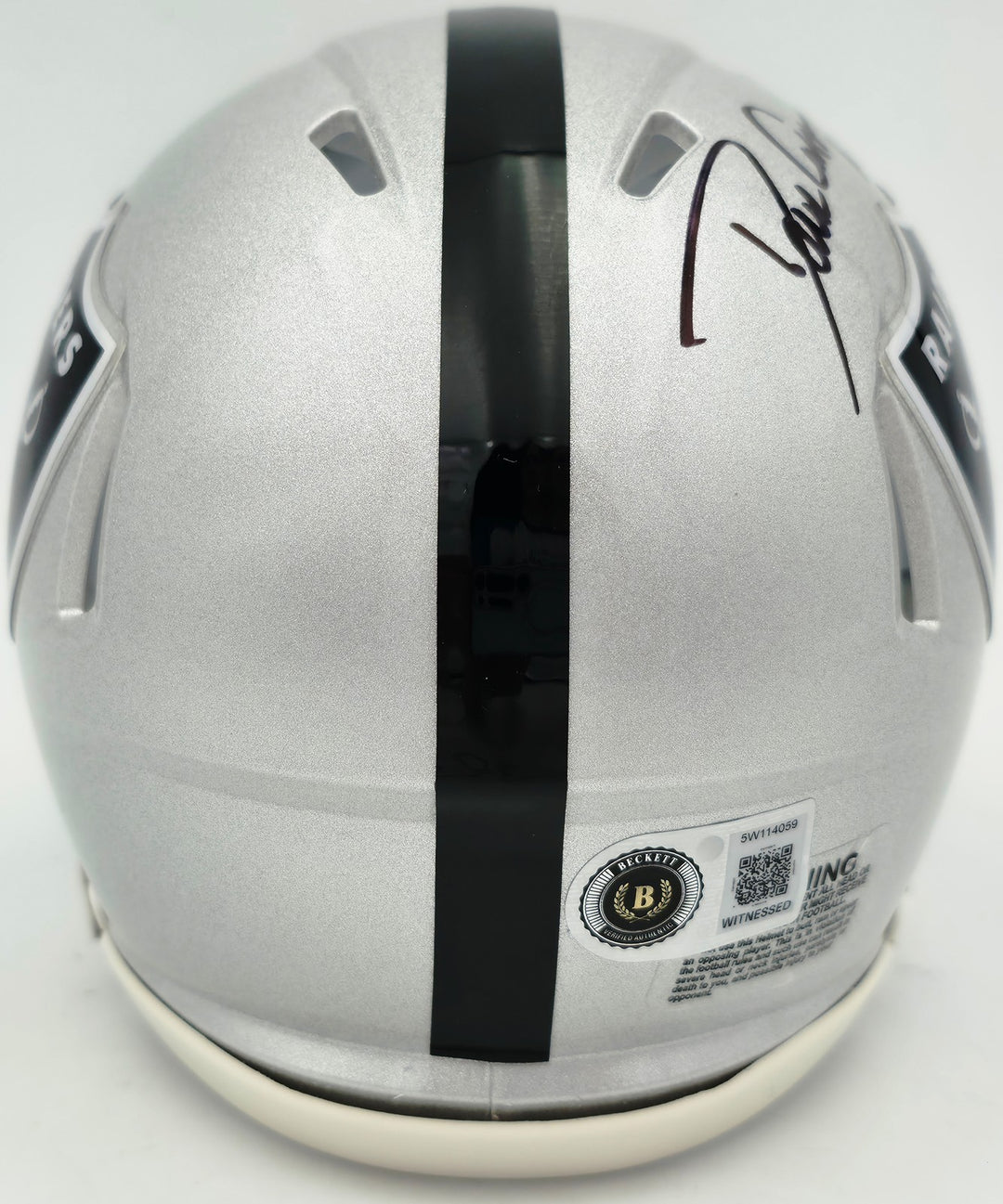Dave Casper Signed Oakland Raiders Silver Speed Mini Helmet "HOF 02" Beckett Wit