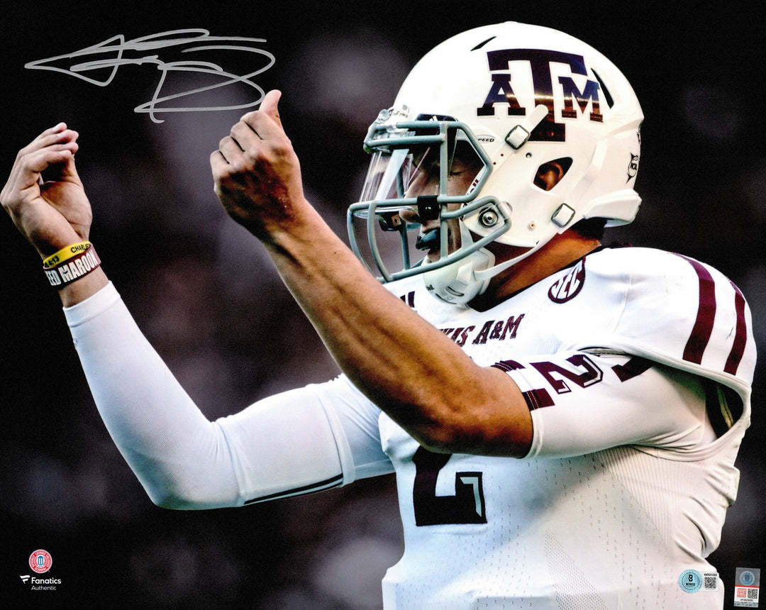 Johnny Manziel Signed 16x20 Photo Texas A&M Aggies Beckett Witness