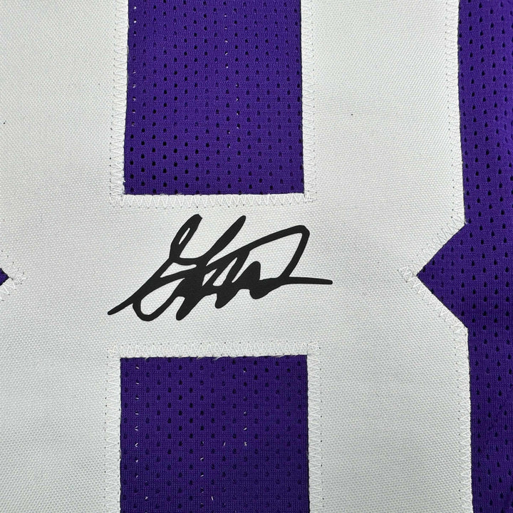 Facsimile Autographed Garrett Nussmeier LSU Purple Reprint Jersey Size Men's XL