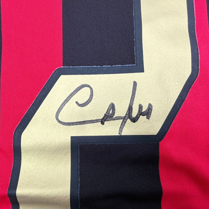 Autographed/Signed Cafu AC Milan Black/Red Soccer Jersey Beckett BAS COA