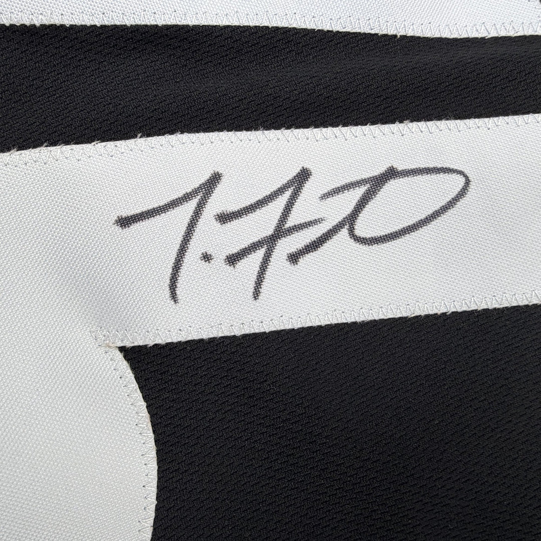 Autographed/Signed Troy Fautanu Pittsburgh Black Football Jersey JSA COA