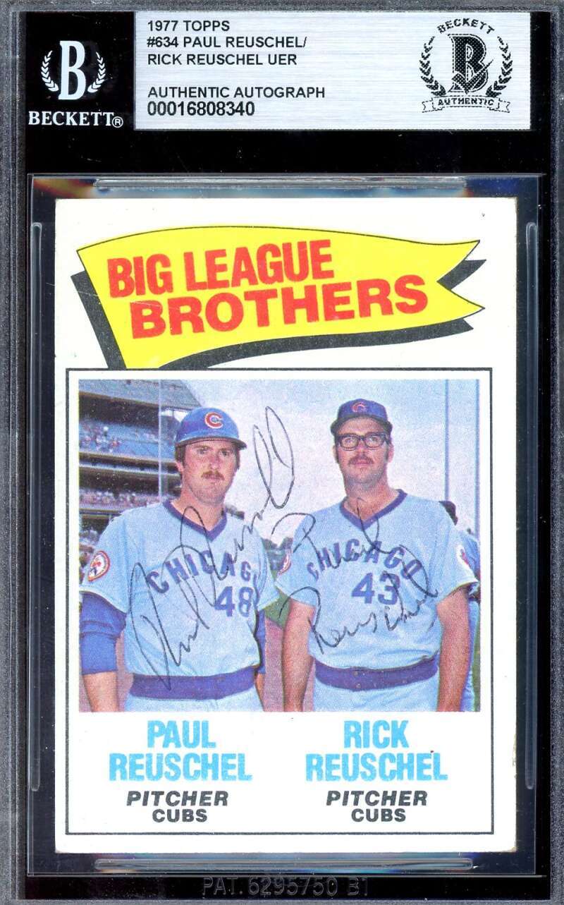 Rick Paul Reuschel  Beckett BAS Signed 1977 Topps Brothers Autograph