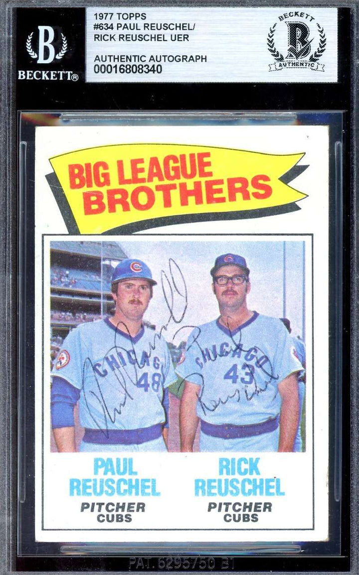 Rick Paul Reuschel  Beckett BAS Signed 1977 Topps Brothers Autograph