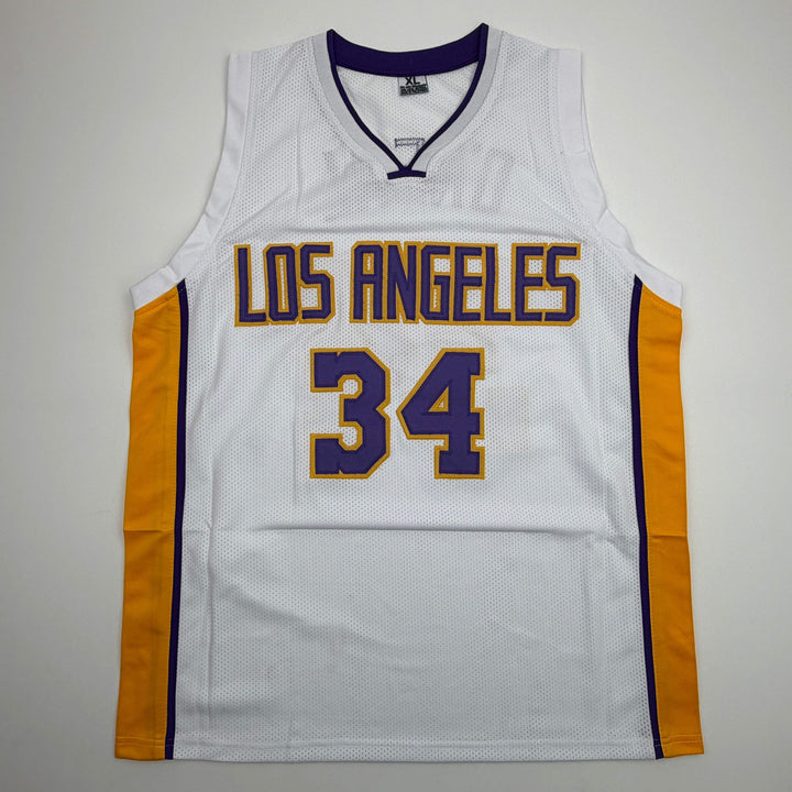 Autographed/Signed SHAQUILLE SHAQ O'NEAL Los Angeles LA White Jersey JSA COA