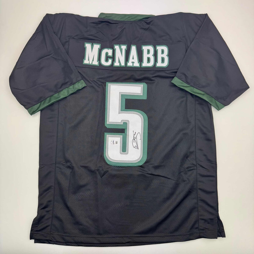 Autographed/Signed Donovan McNabb Philadelphia Black Jersey JSA COA