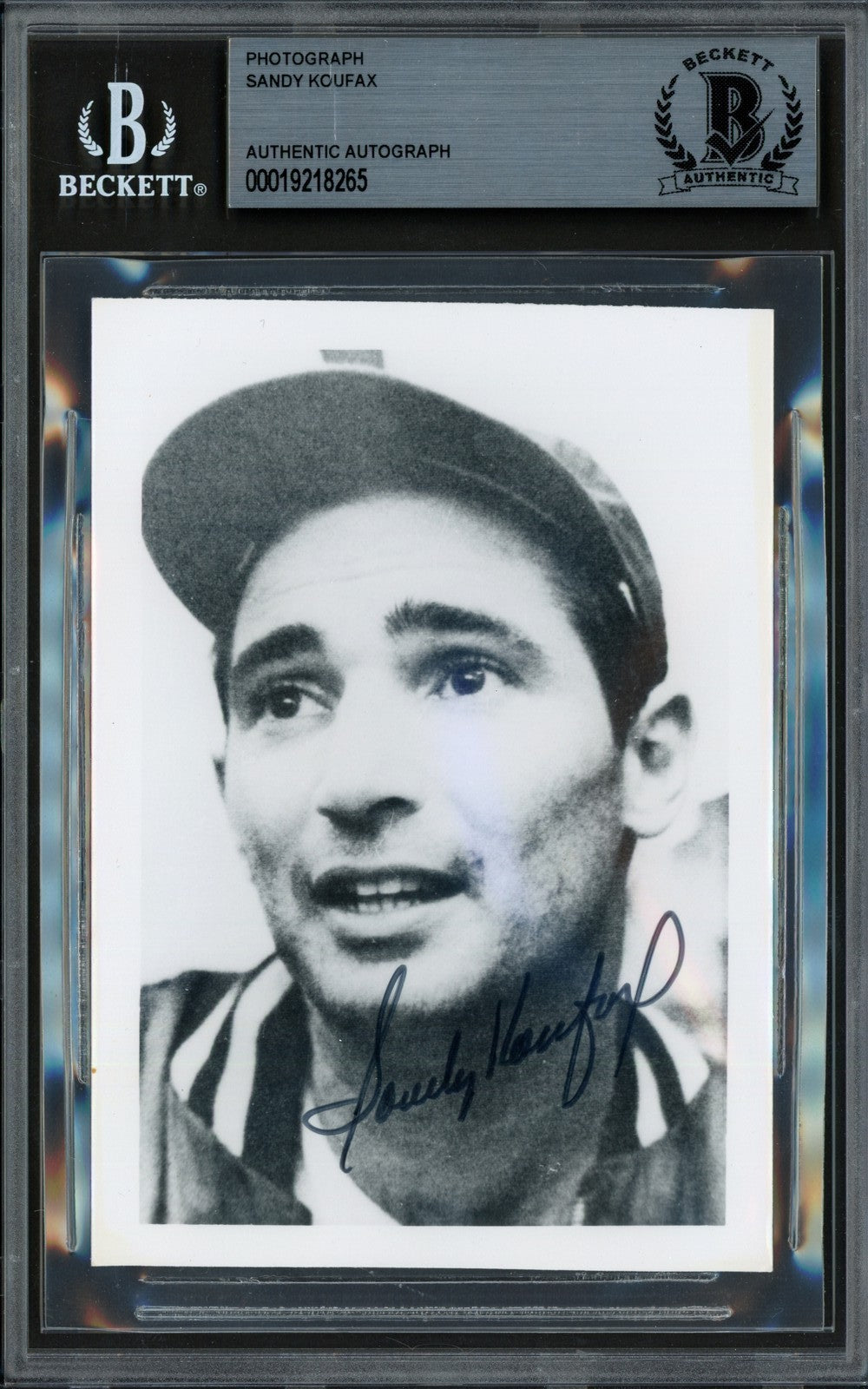 Sandy Koufax Autographed 3.5x 5 Photo Los Angeles Dodgers Beckett BAS
