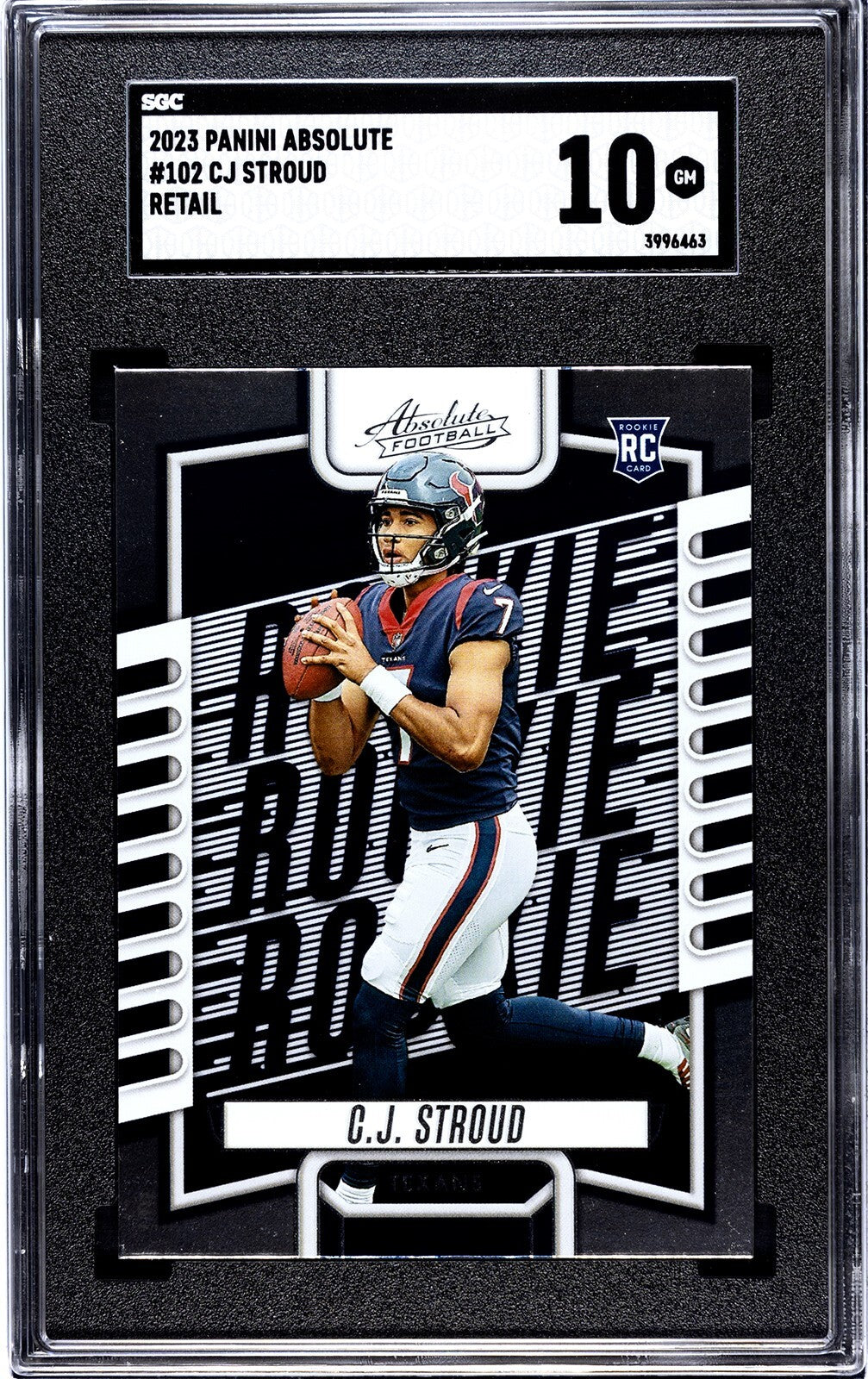 CJ/C.J. Stroud 2023 Panini Absolute Green Rookie Card- SGC Graded 10 Gem Mint