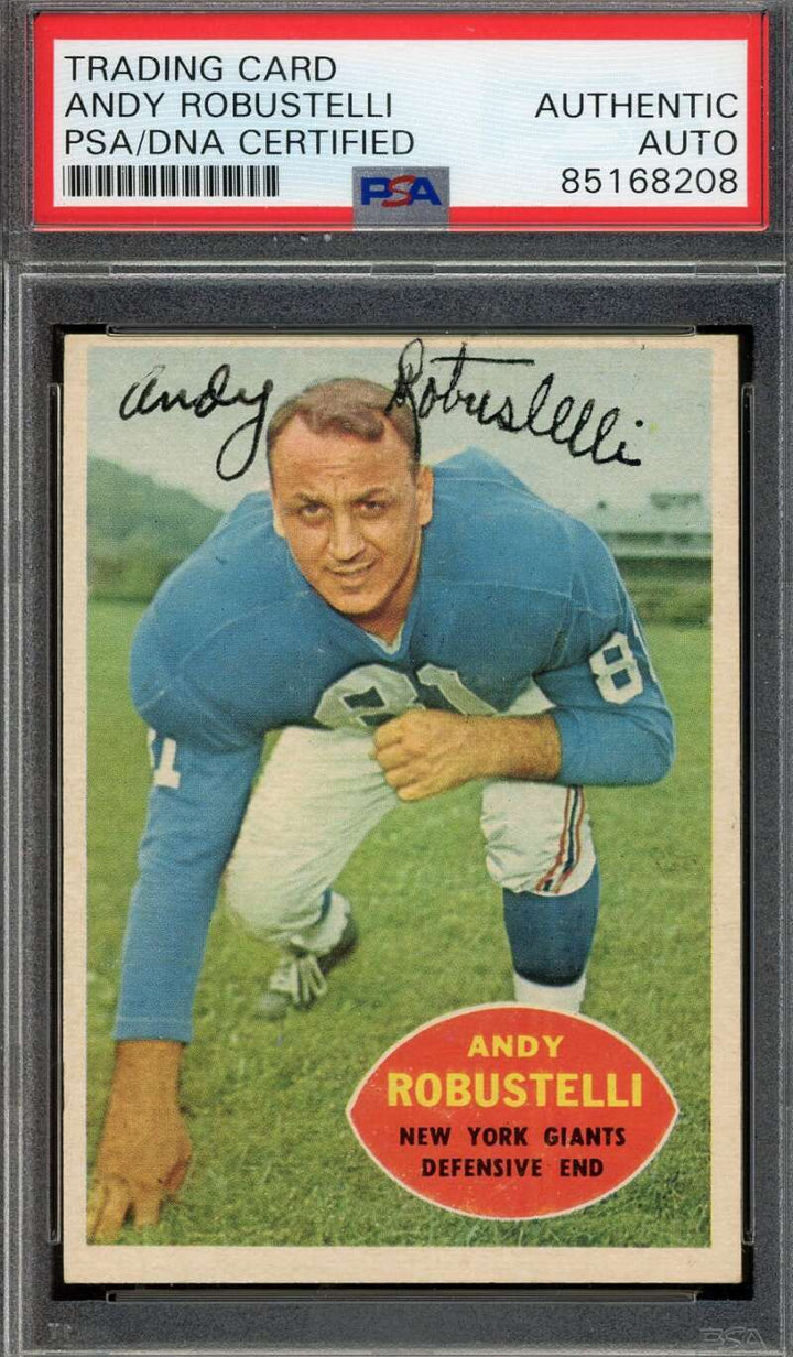 Andy Robustelli PSA DNA Signed 1960 Topps Autograph