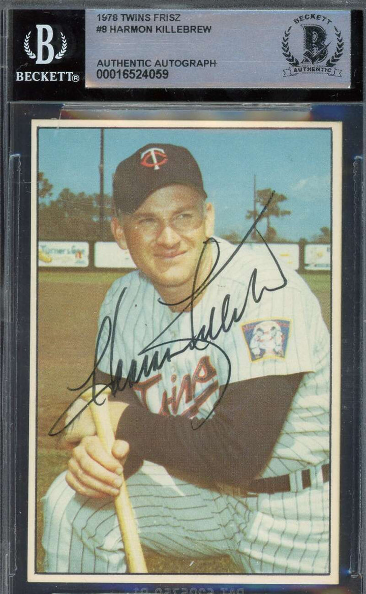 Harmon Killebrew Beckett BAS Signed 1978 Twins Frisz Autograph