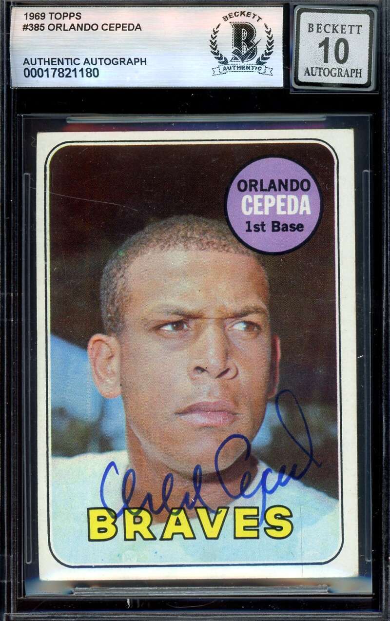 Orlando Cepeda Gem Mint 10 Beckett BAS Signed 1969 Topps Autograph
