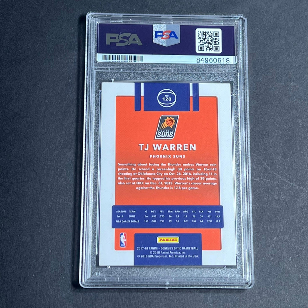 2017-18 Panini Donruss Optic #120 TJ WARREN Signed Card AUTO PSA Slabbed Suns