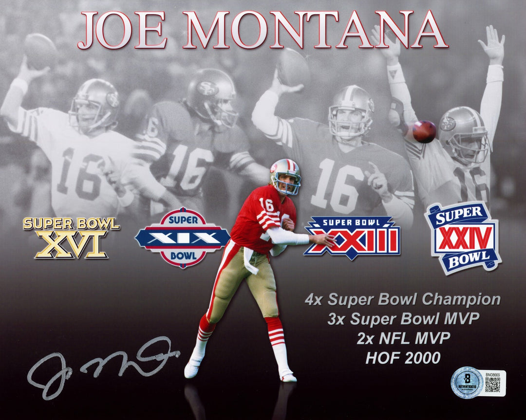 Joe Montana Autographed Signed 8x10 Photo San Francisco 49ers Beckett