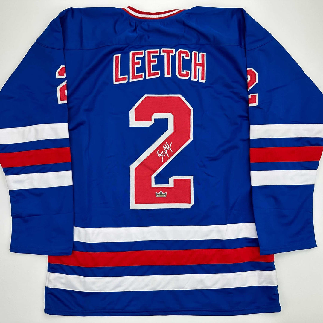 Facsimile Autographed Brian Leetch New York Blue Reprint Jersey Size Men's XL