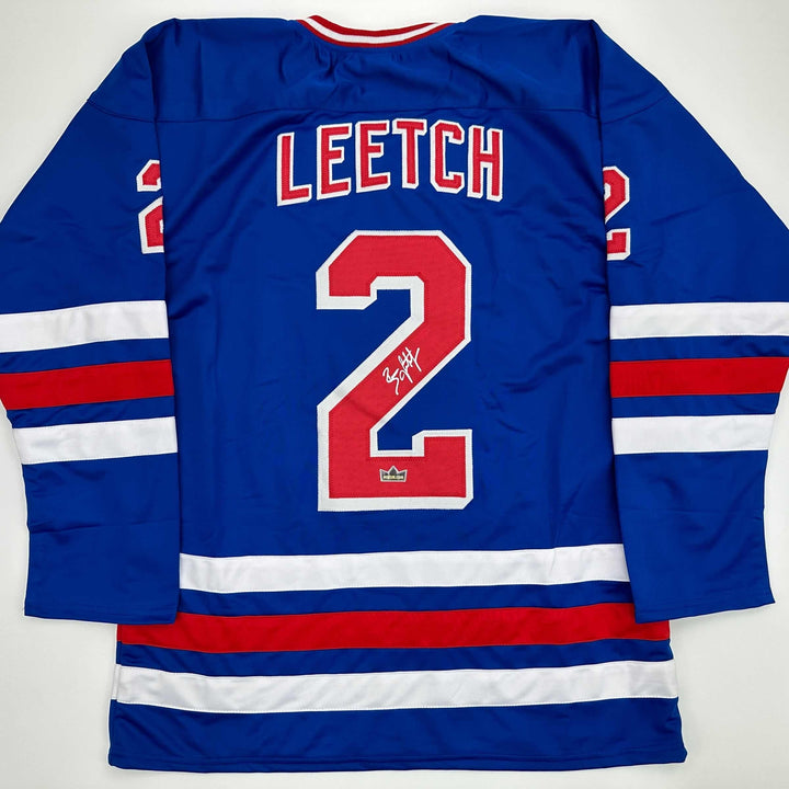 Facsimile Autographed Brian Leetch New York Blue Reprint Jersey Size Men's XL
