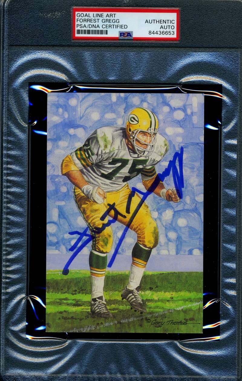 Forrest Gregg PSA DNA Slabbed Signed Goal Line Art Card Autograph