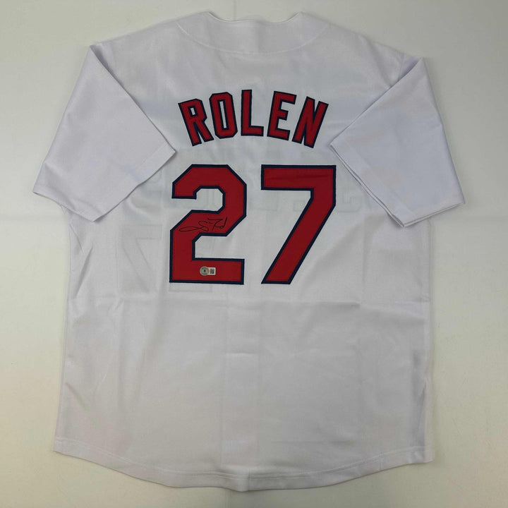 Autographed/Signed Scott Rolen St. Louis White Jersey Beckett BAS COA