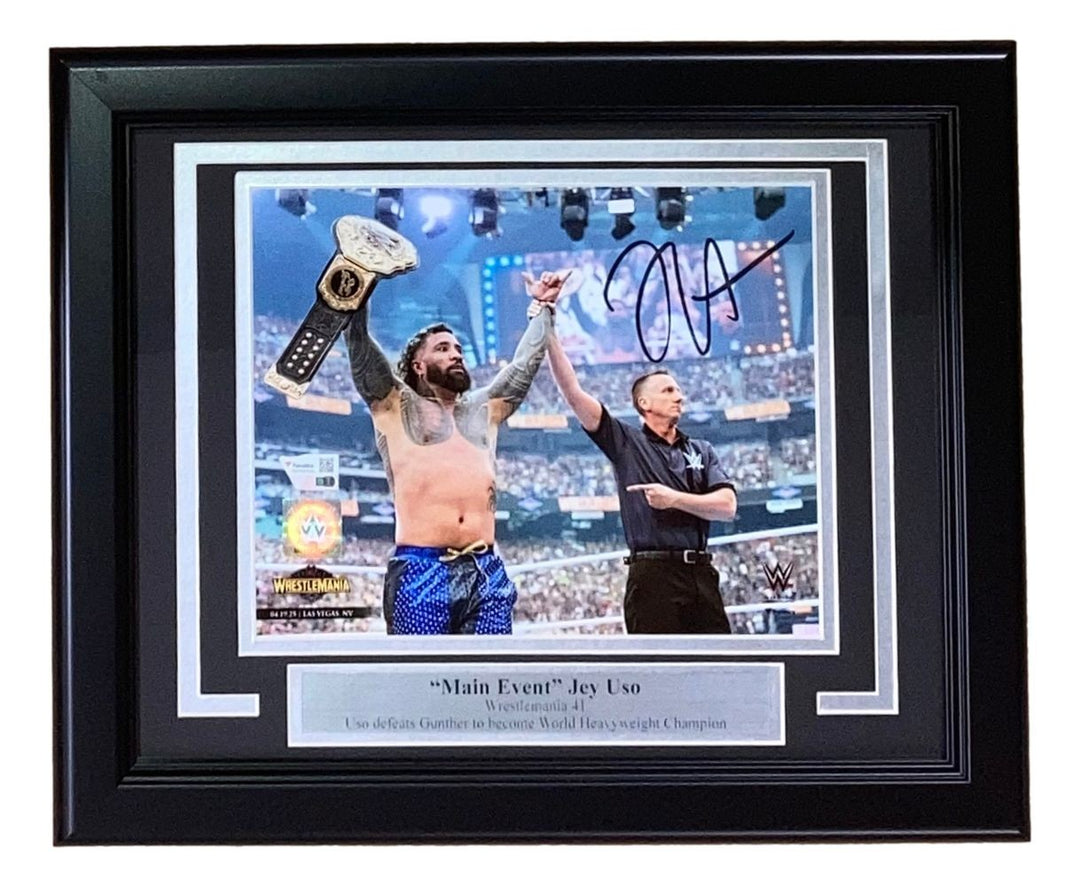 Jey Uso Signed Framed 8x10 WWE Wrestlemania 41 Photo Fanatics