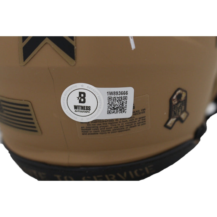 Deion Sanders Signed Dallas Cowboys 23 Salute Mini Helmet Beckett 45417