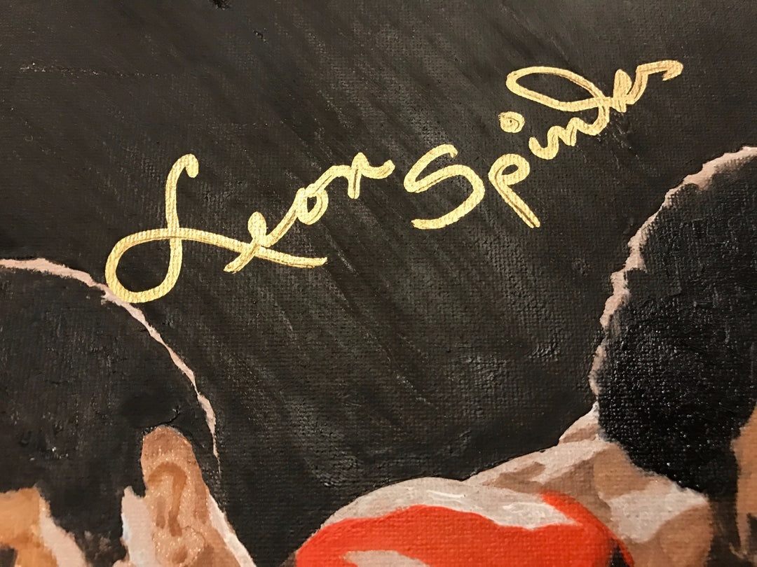 Leon Spinks Signed Original 1/1 Hand Painting COA Autograph Canvas Muhammad Ali