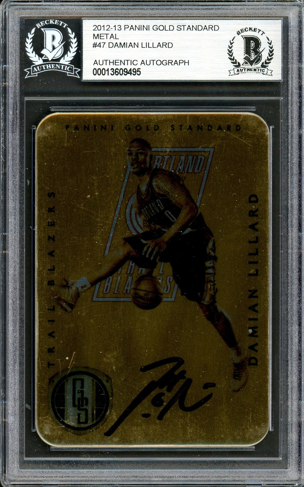 Damian Lillard Auto Signed 2012-13 Panini Gold Standard Metal RC 47 Beckett