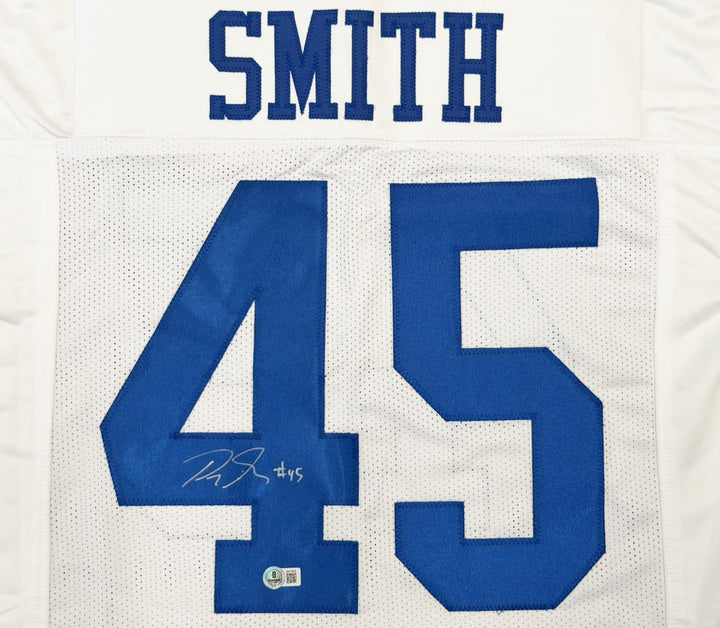 Rod Smith Signed Dallas Cowboys White Jersey Beckett BAS QR