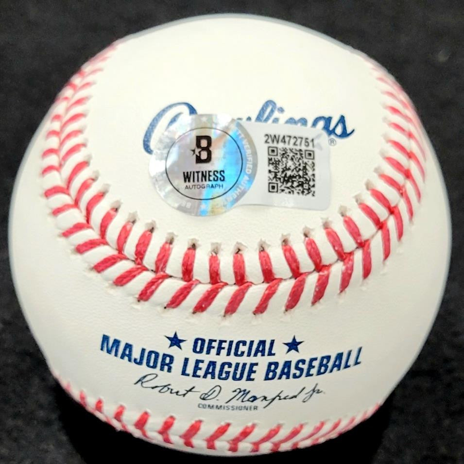 Mark Vientos signed Rawlings OML MLB Baseball Mets autograph BAS Beckett Witness