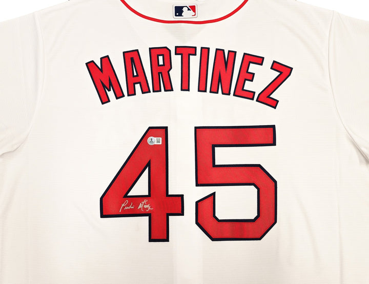 Boston Red Sox Pedro Martinez Auto Signed White Nike Jersey Size XXL Beckett Wit