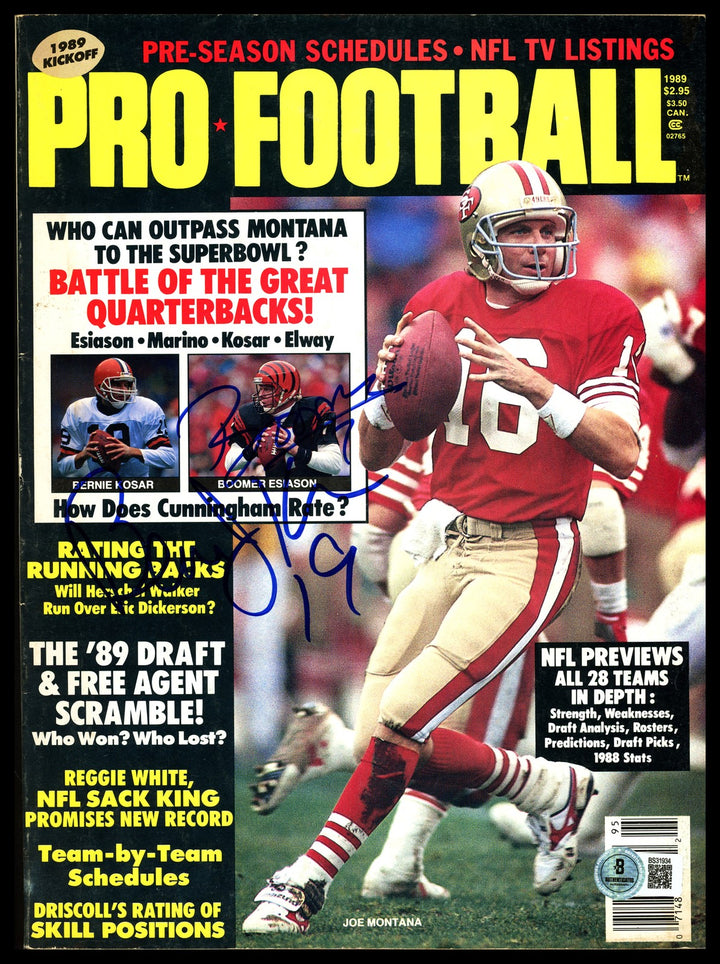 Boomer Esiason & Bernie Kosar Signed Pro Football Magazine Beckett #BS31934
