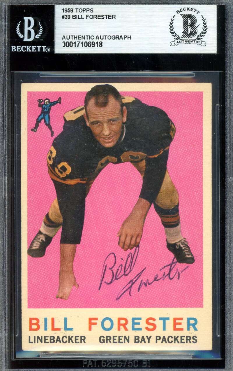 Bill Forester Beckett BAS Signed 1959 Topps Autograph