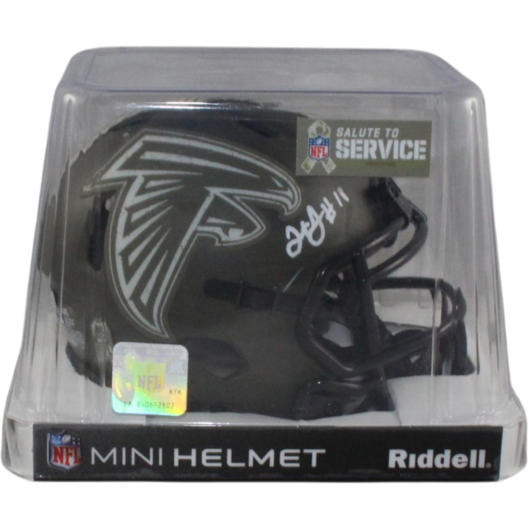 Julio Jones Autographed Atlanta Falcons 22 STS Mini Helmet Beckett Witness 56451