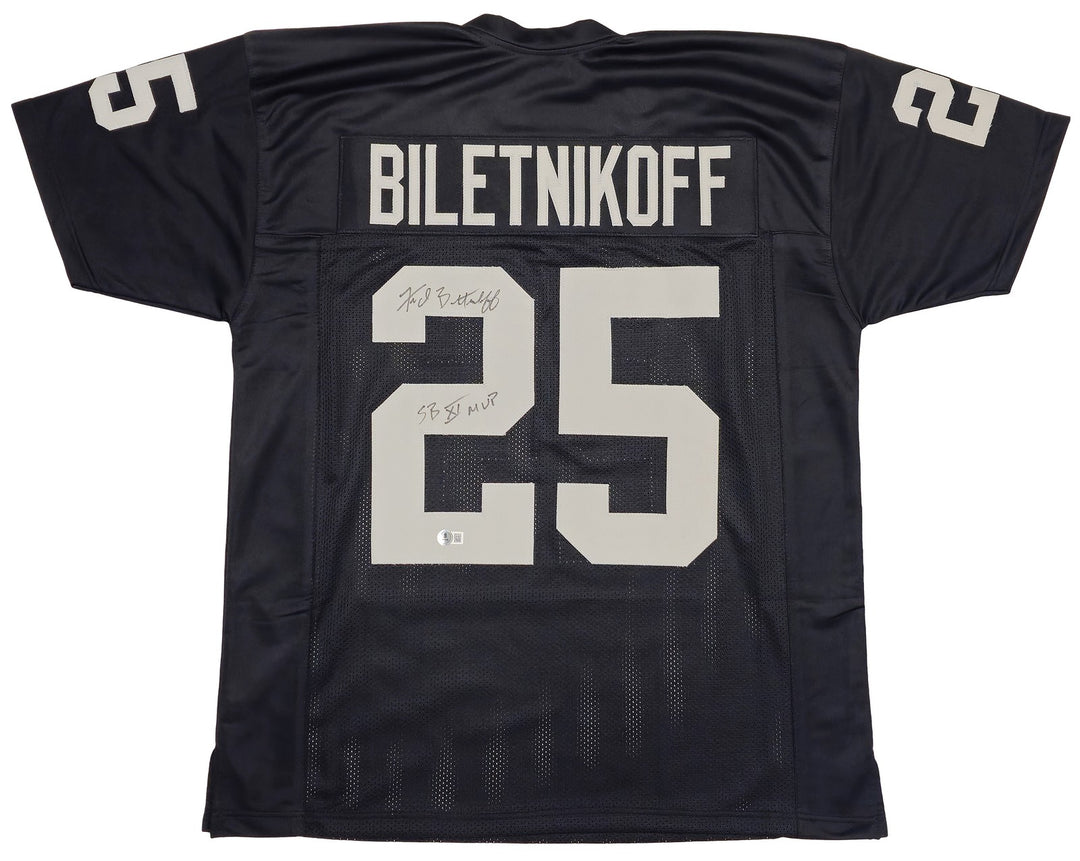 Oakland Raiders Fred Biletnikoff Signed Black Jersey "SB XI MVP" Beckett Witness