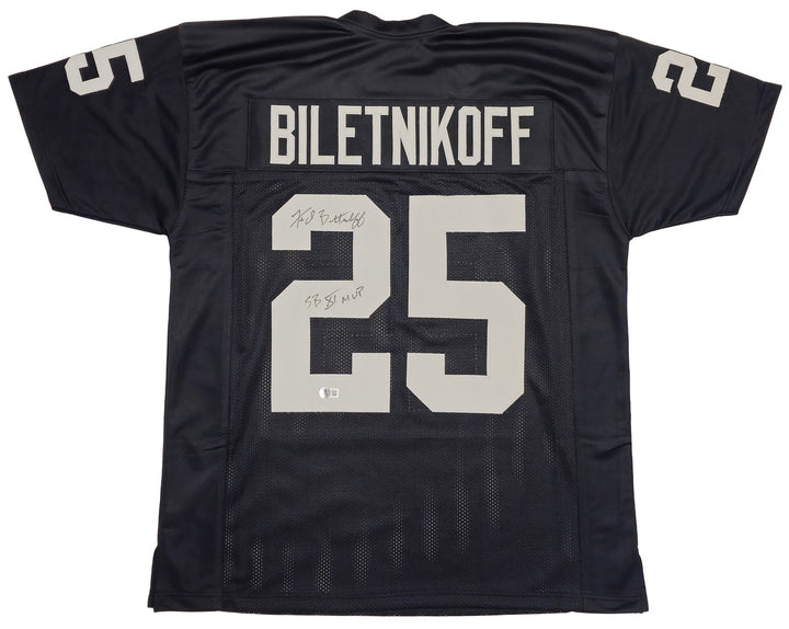 Oakland Raiders Fred Biletnikoff Signed Black Jersey "SB XI MVP" Beckett Witness