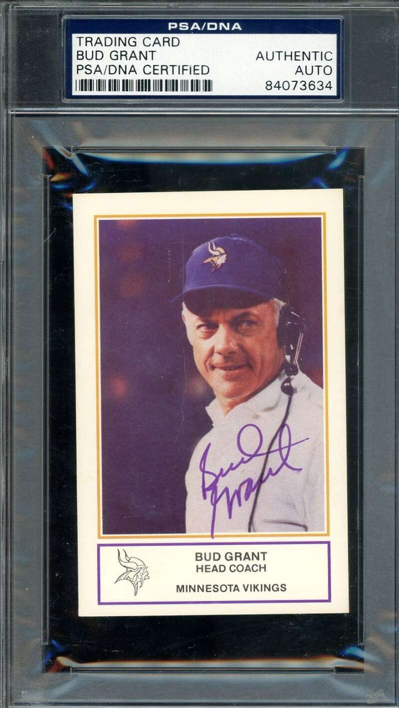 Bud Grant PSA DNA Signed 1983 Police Rookie Autograph