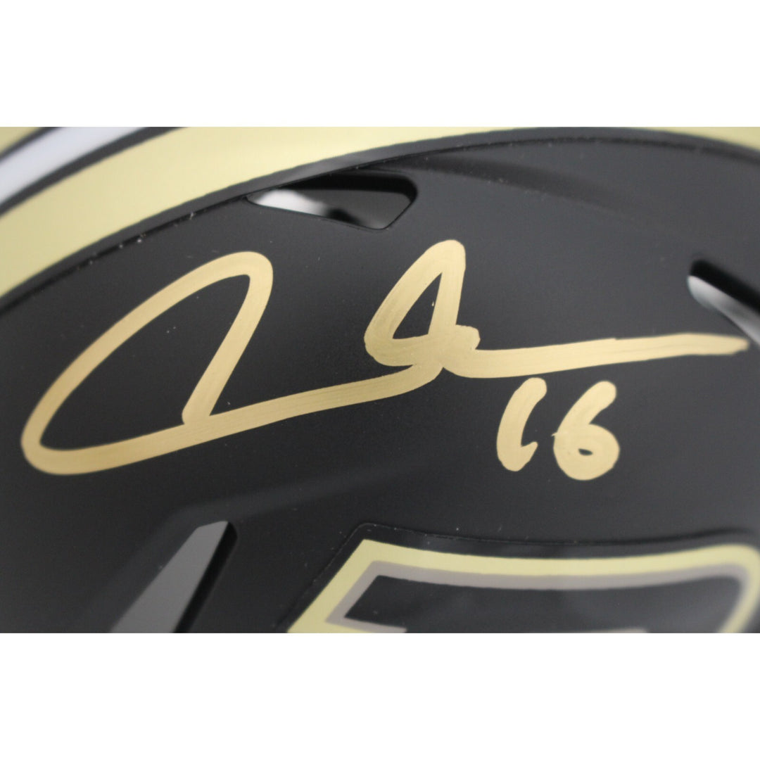 Aidan O'Connell Autographed Purdue Boilermakers Black Mini Helmet Beckett 48905