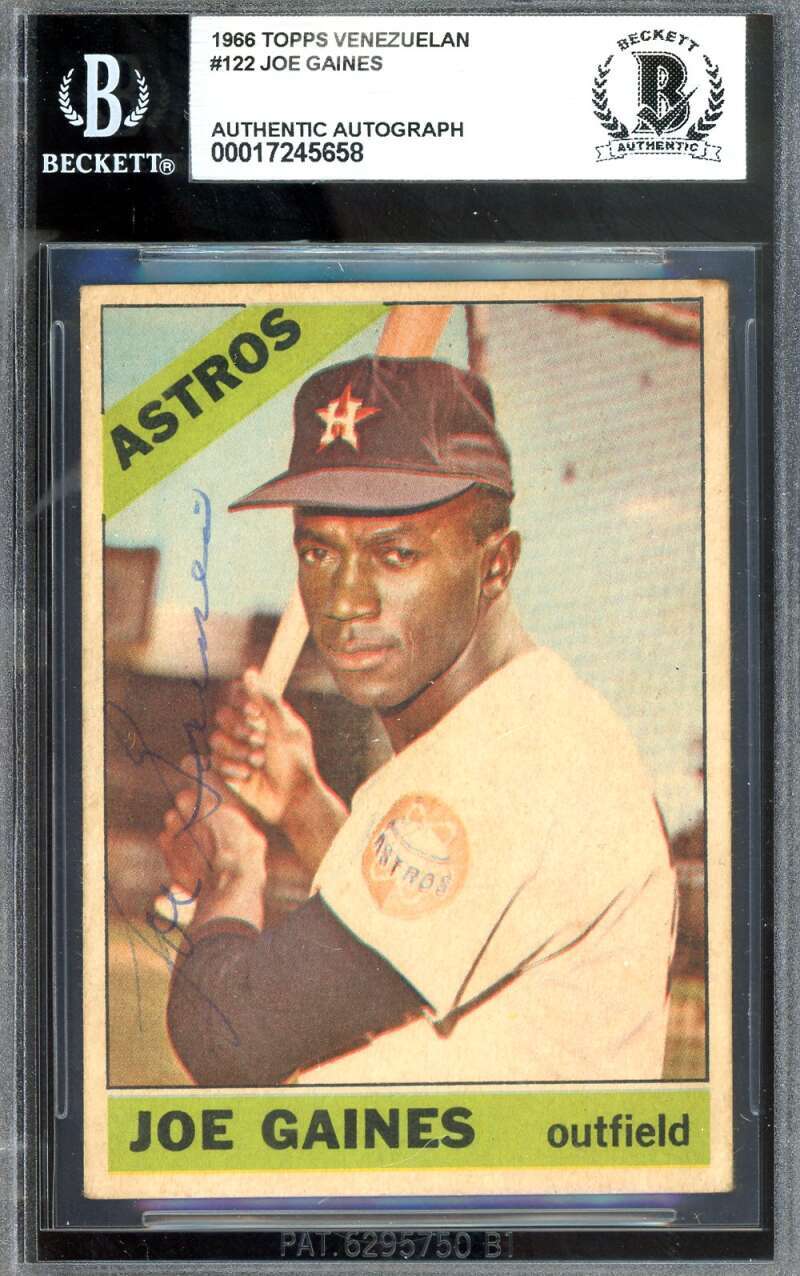 Joe Gaines Beckett BAS Signed 1966 Topps Venezuelan Autograph