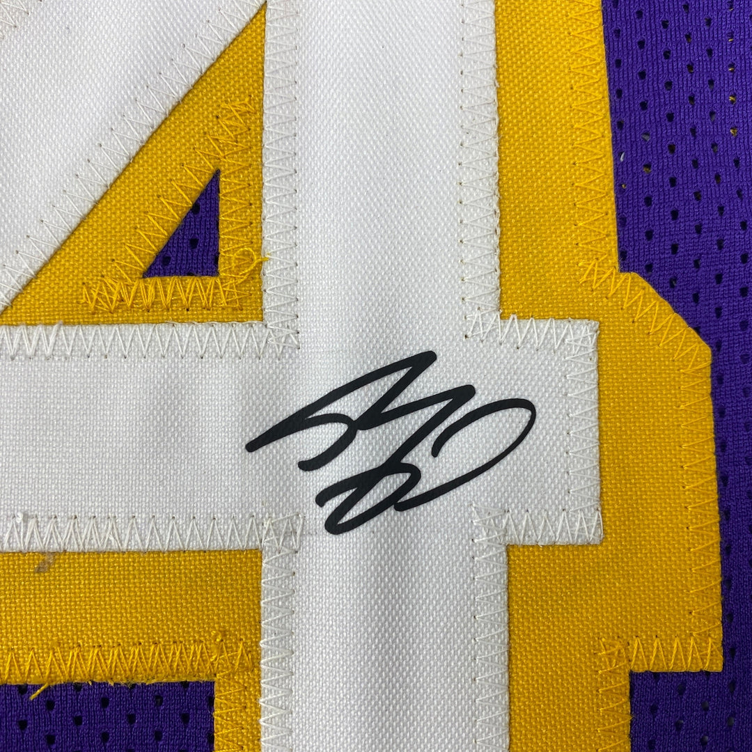 Facsimile Autographed Shaquille O'Neal Los Angeles Purple Reprint Jersey Mens XL