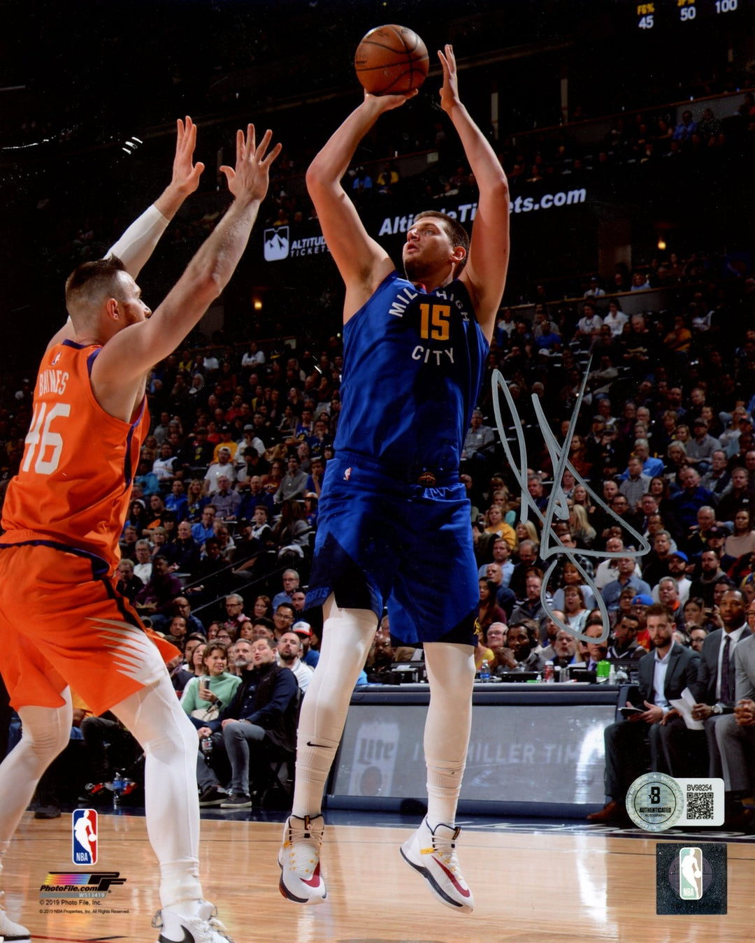 Nikola Jokic Autographed/Signed Denver Nuggets 8x10 Photo Beckett 54859