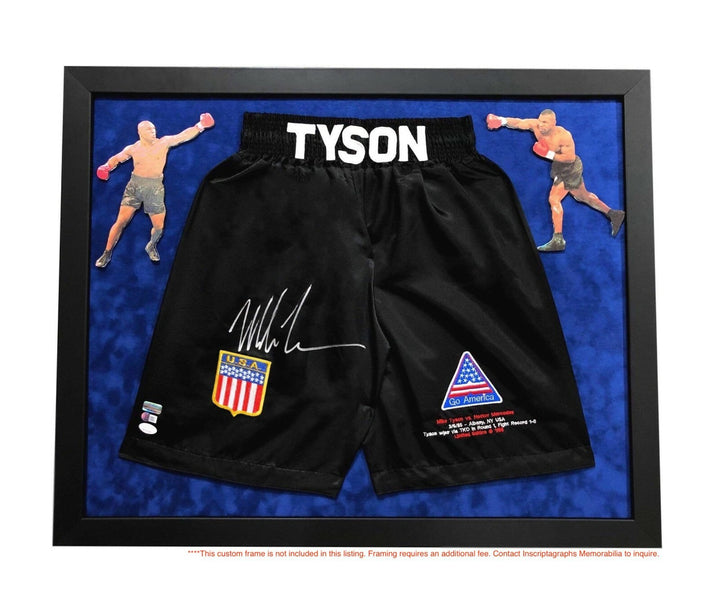 Mike Tyson Signed Inscribed Iron Trunks vs. Holyfield #D/58 JSA COA "Tyson Vs."