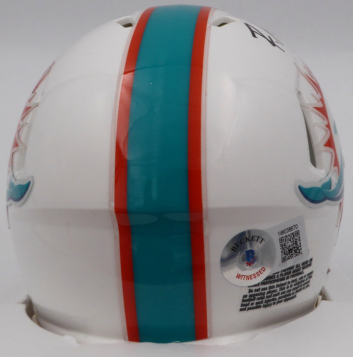 Raheem Mosert Signed White Speed Mini Helmet Miami Dolphins Beckett #1W038670